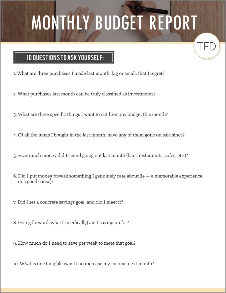 TFD's 10 Questions You Need To Ask Yourself To Build A Healthy Budget