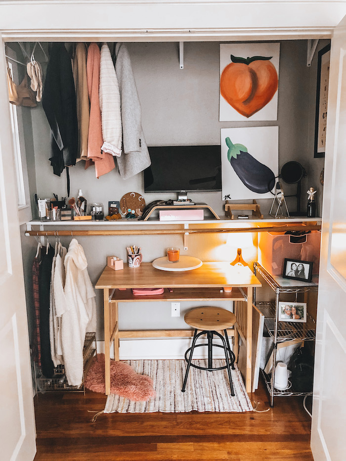 How I Turned My Small Closet Into A Fully Functioning Office